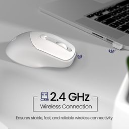 Portronics Toad 35 Wireless Mouse with 2.4 GHz Wireless, Adjustable Sensitivity, USB Receiver, Ergonomic Design, for Laptops, Desktops PC, Mac (White) image 2