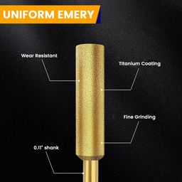 Serplex® 12Pcs Chainsaw Sharpener Bits Titanium Plated High Hardness Sharpening Attachments for Chainsaw Chain 4/4.8/5.5mm Dia Coarse Emery Sharpening Bits for Electric Power Tools Rotary Tools image 3