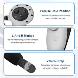 LIRAMARK Silicone Controller Grip Case Cover for Meta Quest 3 with Adjustable Knuckle Straps Accessories (Grey) image 4