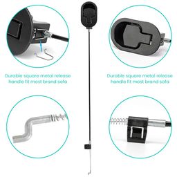 Serplex® Couch Recliner Handle Replacement, Couch Release Lever Pull Handle, Metal Recliner Handle Replacement Parts with Cable, Cable Length 36.3", Fit for Most Furniture of Recliner Chair Sofa Couch image 2