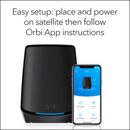 NETGEAR Orbi Tri-Band WiFi 6 Mesh Add-on Satellite (RBS860B) - Works with Orbi RBK863SB - Adds Coverage up to 2,700 sq. ft. - AX6000 (6Gbps) - Black image 5
