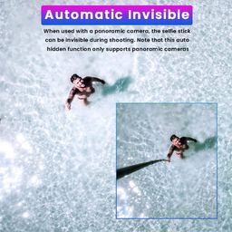 Careflection 116 Inch/3 Meter Invisible Selfie Stick for Insta360 One X3, Insta X2, One Rs Twin Extension Monopod Rod, 5 Section Adjustable Length 70/120 Cms for Gopro, DJI, Sony - Black image 5