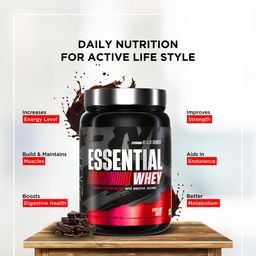 Bigmuscles Nutrition Essential Whey Max (1kg, Rich Chocolate) | Whey Protein Concentrate with Digestive Enzymes | No Added Sugar | Faster Muscle Recovery & Improved Strength | Daily Protein image 2