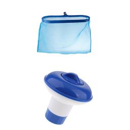 UJEAVETTE Swimming Pool Leaf Skimmer Mesh Net with Floating Chlorine Dispenser Set image 1