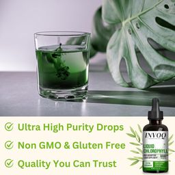 INVOQ Organic Chlorophyll Liquid Drops, Natural Energy Booster & Detoxifier, 1 count image 2
