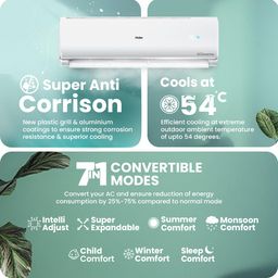 Haier 1.5 Ton 3 Star Twin Inverter Split AC (Copper, 7 in 1 Convertible, Frost Self Clean, HD Filter, Cools at 54°C, Long Air Throw - HSU17VP-TQS3BN-INV, White) image 4