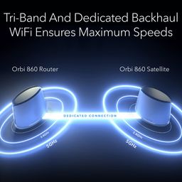 NETGEAR Orbi Tri-Band WiFi 6 Mesh System (RBK863SB) – Router with 2 Satellite Extenders, Coverage up to 8,000 sq. ft, 100 Devices, 10 Gig Internet Port, 1 Year Armor Subscription, AX6000(Up to 6Gbps) image 5