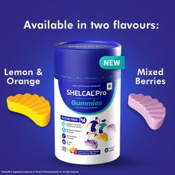 Shelcal Pro Gummies | Calcium & Vitamin D3 | Sugar Free Gummies | Supports Strong Bones & Joint | Lemon-Orange & Mixed Berries Flavours(30 Gummies) - By Torrent Pharma image 4