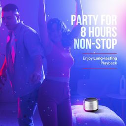 pTron Newly Launched Fusion Hook v2 6W Bluetooth Speaker with 8 Hrs Playtime, 2.04" Neo Driver for Pristine Sound, Mini Size Portable Speaker, BTv5.1 Connectivity,TWS Feature & Type C Charging(Silver) image 3