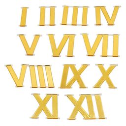 banteybanatey BanteyBanatey® 12 Golden Acrylic Roman Numbers | Numerals/Digits for Clock Making in Resin Art, MDF Craft, Decoupage Craft, DIY Craft As a Clock Accessory image 1