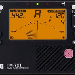 Korg TM-70T Tuner and Metronome w/ Sound Out Mode, Transpose Mode, and Chromatic Mode - Black image 1