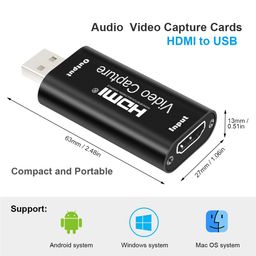 MICROWARE Audio Video Capture Card,HDMI to USB USB2.0 High Definition 1080p 30fps, Directly to Computer for Gaming, Streaming, Teaching, Video Conference or Live Broadcasting image 5