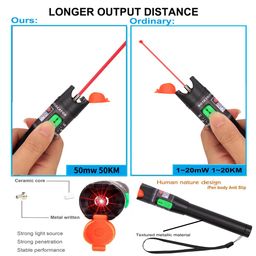 vfltool Visual Fault Locator Kit 50mW 50KM with 2.5mm Universal Connector FC Male to LC Female Adapter, VFL Red Light Pen for Network Cable Test, Fiber Optic Source Tester Detector Meter for FC,SC,ST,LC image 5