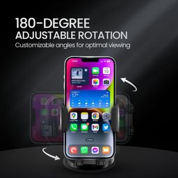 Portronics Clamp M4 Car Phone Holder Stand with 360 Degree Rotation, Strong Grip, Suction Cup Mount, Single Hand Use, Shockproof Build, Mobile Stand for Car (Black) image 5