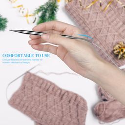 hasthip HASTHIP® 39 Inches Knitting Circular Needles 9Pcs Stainless Steel Circular Needles 2.5-10mm Assorted Sized with Etched Size Marks Multi Use Knitting for Hat,Sweater,Carpet image 4