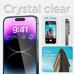 Spigen Ez Fit Tempered Glass Screen Protector For Iphone 14 Pro Max Smartphone - 2 Pack (Sensor Protection) image 5