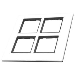 generic Glare Max Square 8 Modular Plate, White with Black Chrome - Pack of 2|8 Module Switch Plates|Cover Plate|8M Polycarbonate Switch Frame image 1