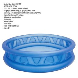 Intex 6 Feet Inflatable Side Pool (Blue) image 3