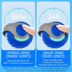 yousheme Speedy Tail 2.0,Speedy Tail Cat Toy,Smart Interactive Cat Ball Toy for Indoor Cats with 3 Tails 2 Speeds,Obstacle Avoidance Smart Cat Toys for Keep Them Busy for Small/Medium/Large Cats (Blue) image 3