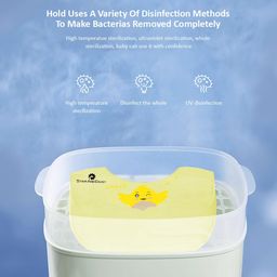 StarAndDaisy Reusable Silicone Baby Bib with Adjustable Buttons for Mess-Free Feeding, Weaning, and Easy Cleaning and Waterproof. (Printed-Light Green) image 4