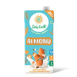 Only Earth Almond Beverage | Unsweetened Drink | Lactose Free | Preservatives Free | Plant Based | Dairy Alternative | Source of Calcium | Source of Vitamin D, B1, B2 & B12 | Made with Natural Ingredients | 1 Litre image 1