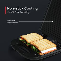 Prestige PGMFB 800 Watt Grill Sandwich Toaster with Fixed Grill Plates, Black image 4