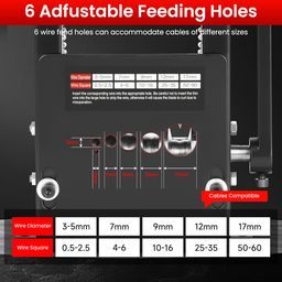 serplex Serplex® 6 in 1 Cable Stripping Machine with Hand Crank Manual/Drill-Operated Wire Stripping Tool, 5 Channels Wire Stripper Tool for 1-17mm Dia Cable Bench Fixed Cable Stripping Tool image 2