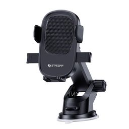 STRIFF Adjustable Car Mobile Holder for Windshield, Dashboard and Other Suitable Surfaces, Strong Suction Cup, 360° Rotatable,Compatible with 4 to 6 inch Devices, One Click Quick Release(Black) image 1