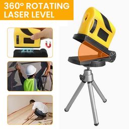 Serplex® 4 in 1 Laser Level Horizontal & Vertical Lines Laser, Cross-Line Laser, 360° Fine Tuning Infrared Laser Level with Folding Tripod and Base, 16Ft Range, Battery Operated, No Battery Included image 3