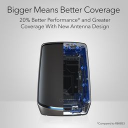 NETGEAR Orbi Tri-Band WiFi 6 Mesh System (RBK862SB) – Router with 1 Satellite Extender, Coverage up to 5,400 sq. ft, 100 Devices, 10 Gig Internet Port, 1 Year Armor Subscription, AX6000(Up to 6Gbps) image 3