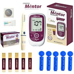 STANDARD Mentor Digital Blood Glucose Meter for self Diabetes testing monitor machine with 50 Strips - Glucometer (Magenta) image 5