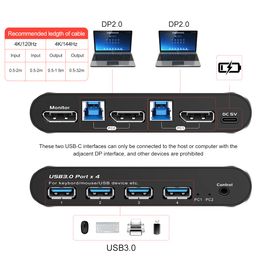 Displayport kvm Switch 1 Monitors 2 Computers 1440p 2 Port kvm Switch displayport 165hz image 5