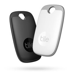 Tile Pro Bluetooth Item Finder, 2 Pack, 120m Finding Range, Compatible with Alexa & Google Smart Home, iOS and Android Compatible, Upto 3 Years of Battery, Find Your Keys, Remotes & More, Black/White image 1