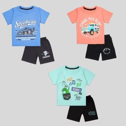 BURBN Boys Printed T-shirt with Shorts-36