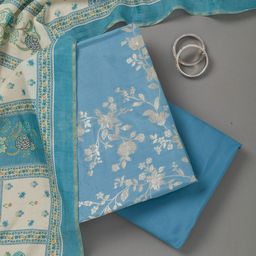 Koskii Art Silk Unstitched Dress Material-image-10