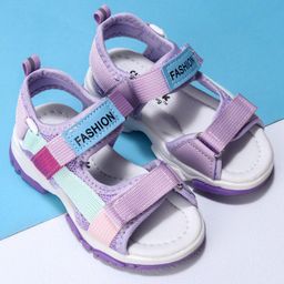Cute Walk by Babyhug Velcro Sandals Fashion Print - Purple-image-65