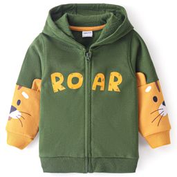 Babyoye 100% Cotton Full Sleeves Sweatshirts With Tiger Print - Green & Yellow-image-95