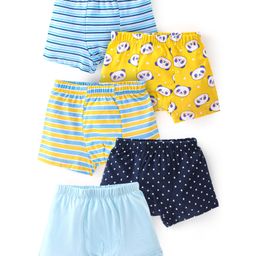 Babyhug 100% Cotton Trunk Dino Print Pack Of 5 - Green Blue & Yellow-picture-6