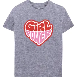 Zeezeezoo Half Sleeves Girl Power Printed Tee - Purple Melange-picture-36