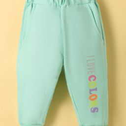 Zero Knit Full Length Fleece Pant with Text Print - Sea Green-picture-10