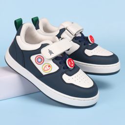 Pine Kids Marvel Avengers Patch Casual Shoes with Velcro Closure - White & Navy Blue-image-67