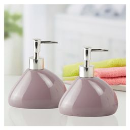 KOOKEE Ceramic Soap Dispenser for handwash for Bathroom, Wine, (Set of 2) (9518) 300 ml-5