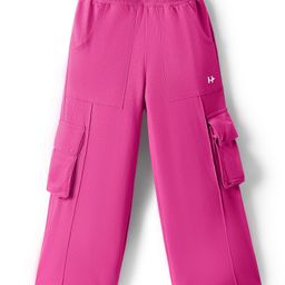 HoneyHap Premium 100% Cotton Looper Knit Full Length Track Pant with Bio Finish & Cargo Pockets - Pink-image-90