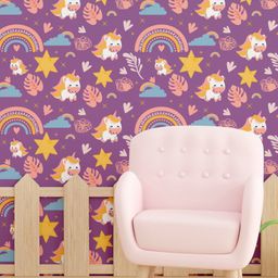 Aroha House Magical Purple Boho Unicorn, Rainbow & Stars Kids WallpaperPeel and Stick Room Décor for Nurseries and Bedrooms-28