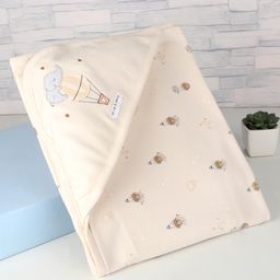 dimension - zarina Zero Interlock Knit Hodded Towel with Animal Print L 81 cm x B 80 cm - Pink-image-73