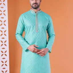 AURIK Men Checked Festive Straight Kurta-picture-16