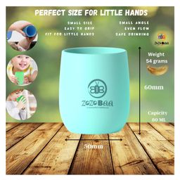 ZoZoBaa Silicone Baby Drinking Cup with Easy Grip | Multipurpose Tiny Cups for Infants First Stage Training | Bpa-Free, Unbreakable Non Sippy Cup for Toddlers (Mint Green) image 3