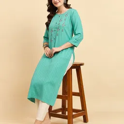 Anouk Rustic Women Floral Embroidered Straight Casual Kurta-image-21