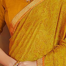 Anouk Rustic Ethnic Motifs Pure Chiffon Saree image 5