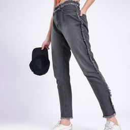 glitchez Women Street Vibe Mom Fit Frayed Light Fade Jeans-image-51